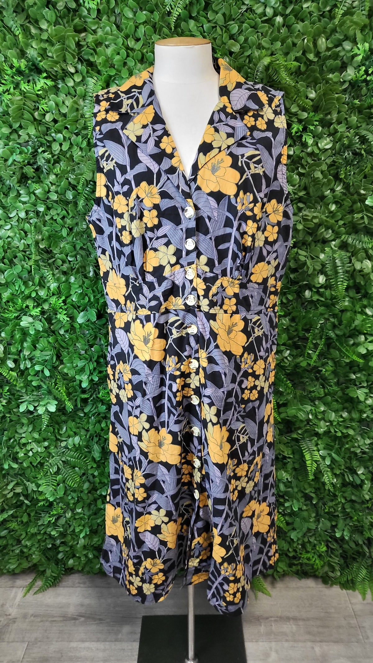 Karma East Print Sleeveless Cotton Dress (16-18)