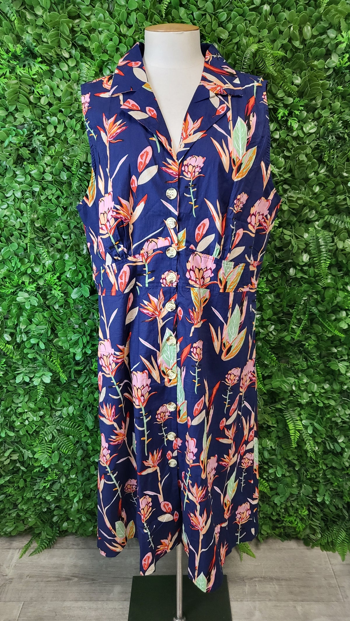 Karma East Print Sleeveless Dress (16-18)