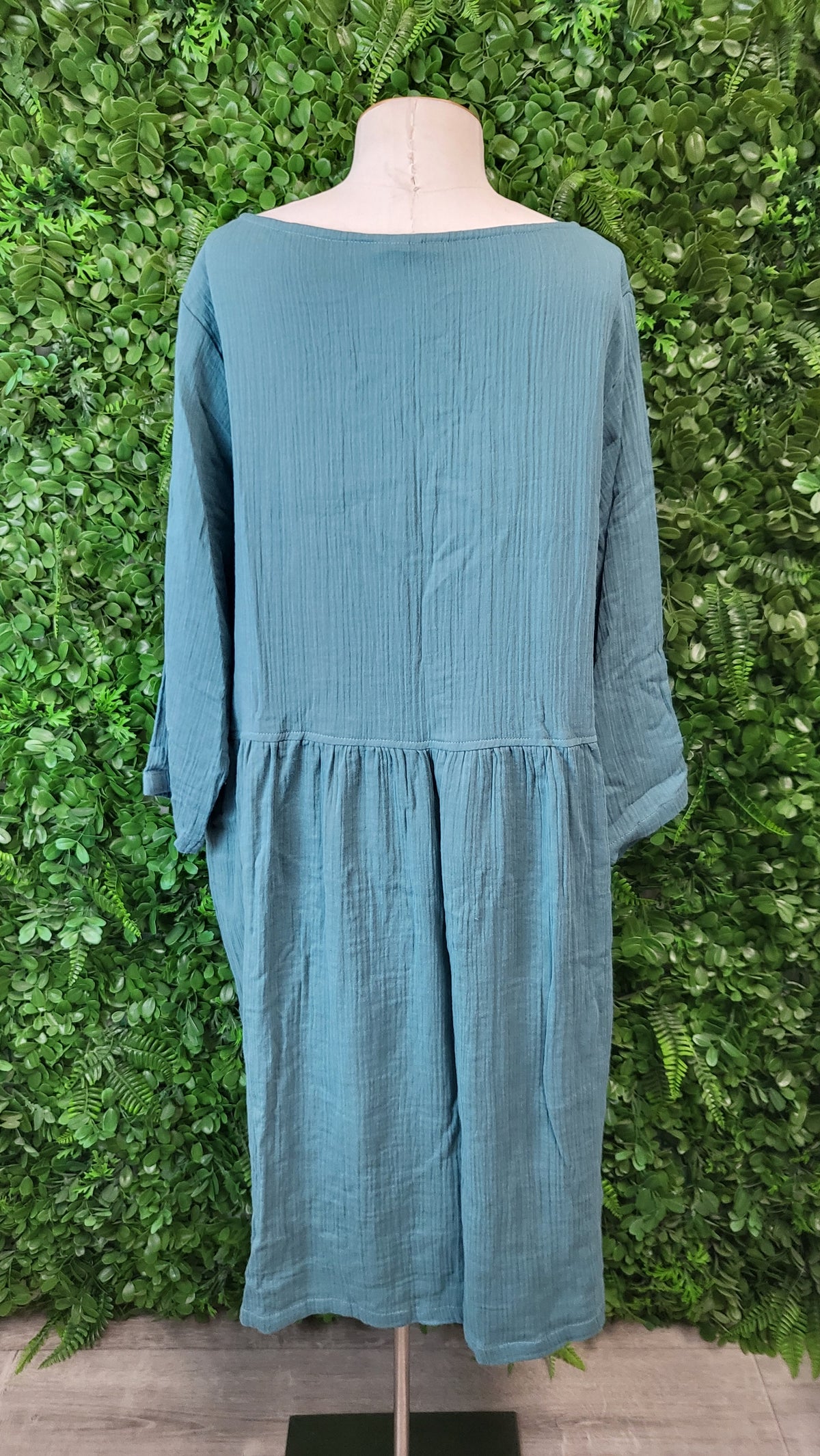 Karma East Teal Cotton Travel Dress (16)