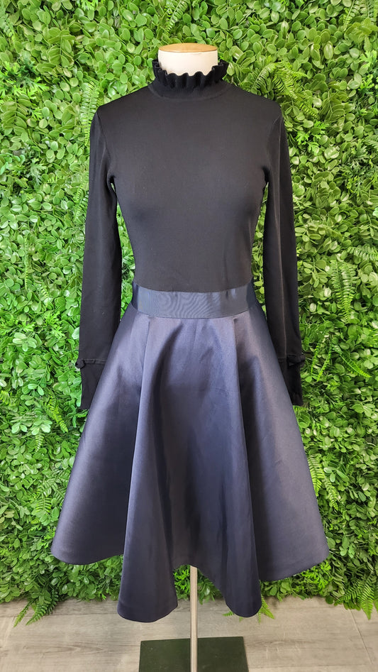 Ted Baker Black/Navy Fit & Flare Dress (6)