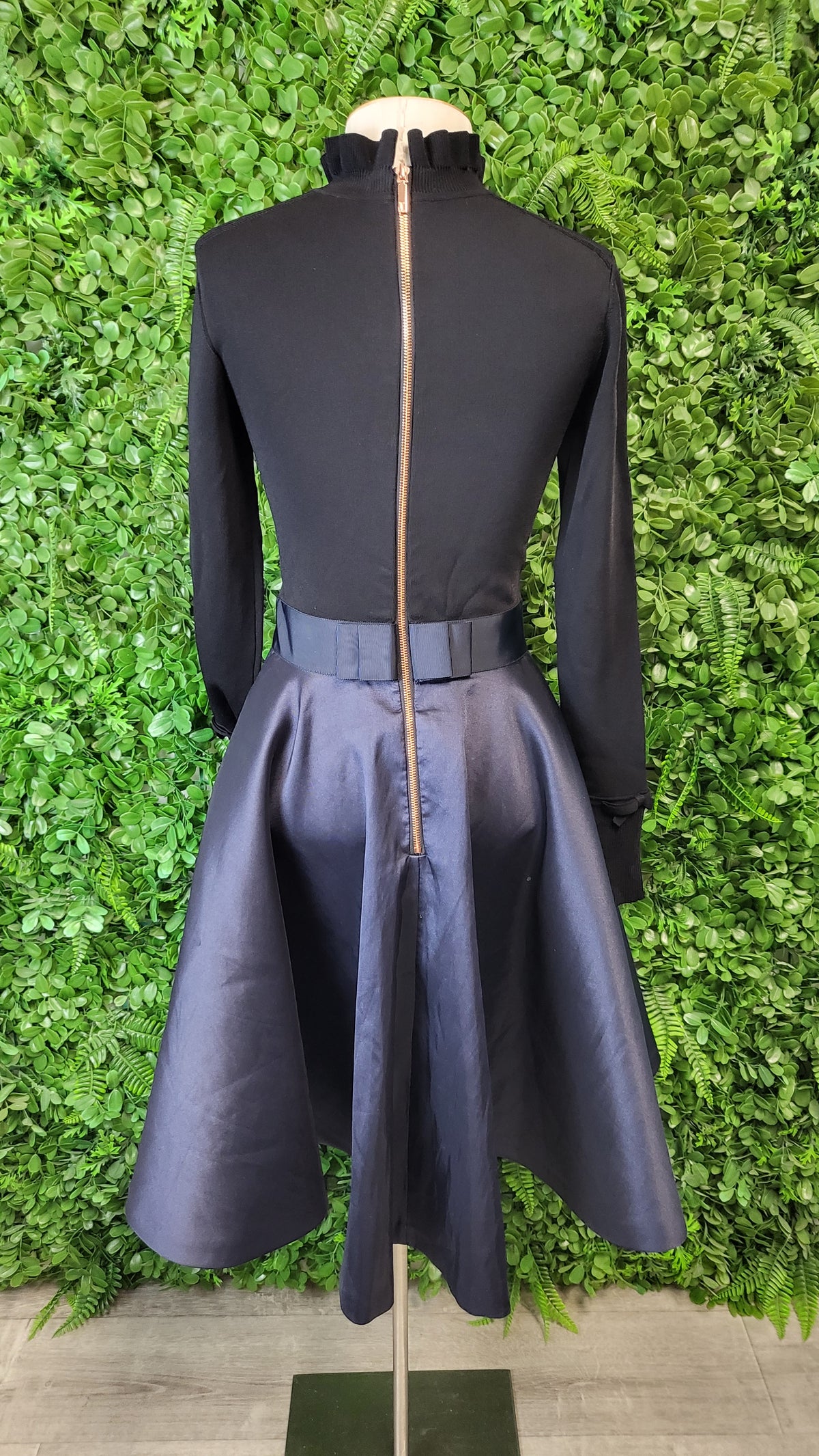 Ted Baker Black/Navy Fit & Flare Dress (6)
