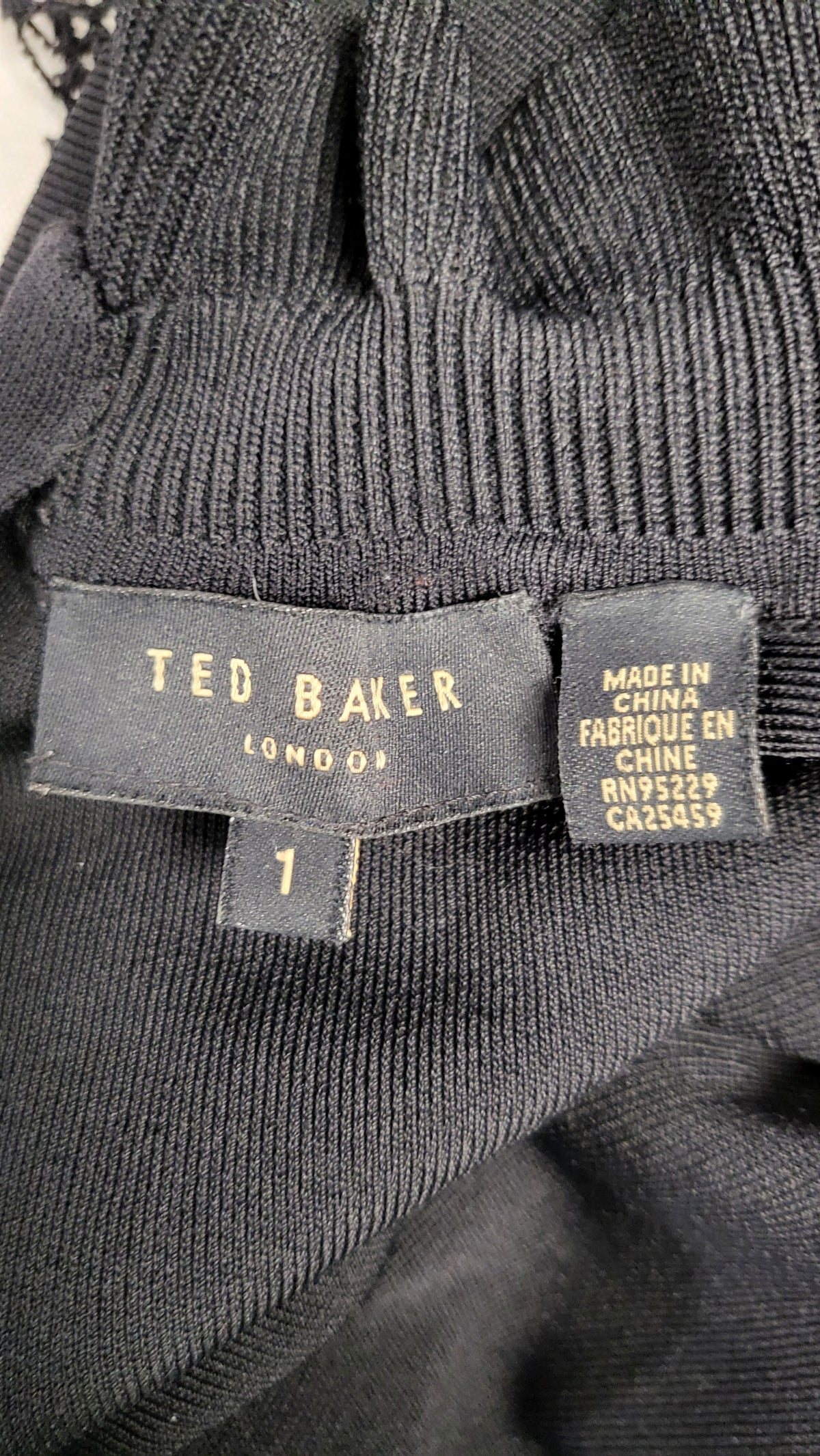 Ted Baker Black/Navy Fit & Flare Dress (6)