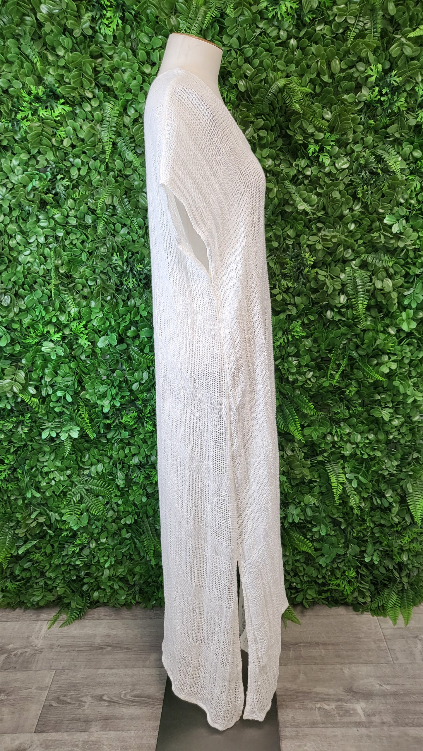 Imaine Cream Open Weave Caftan Dress (12/14)