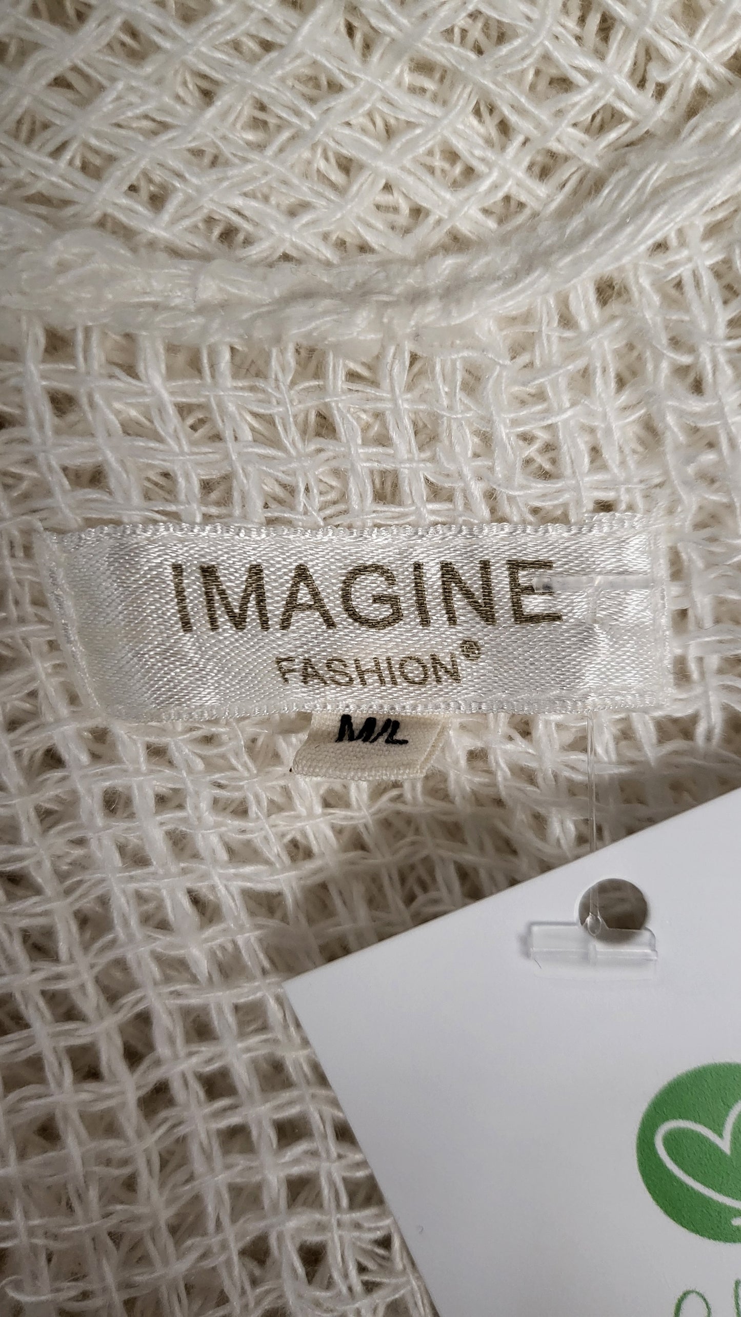Imaine Cream Open Weave Caftan Dress (12/14)