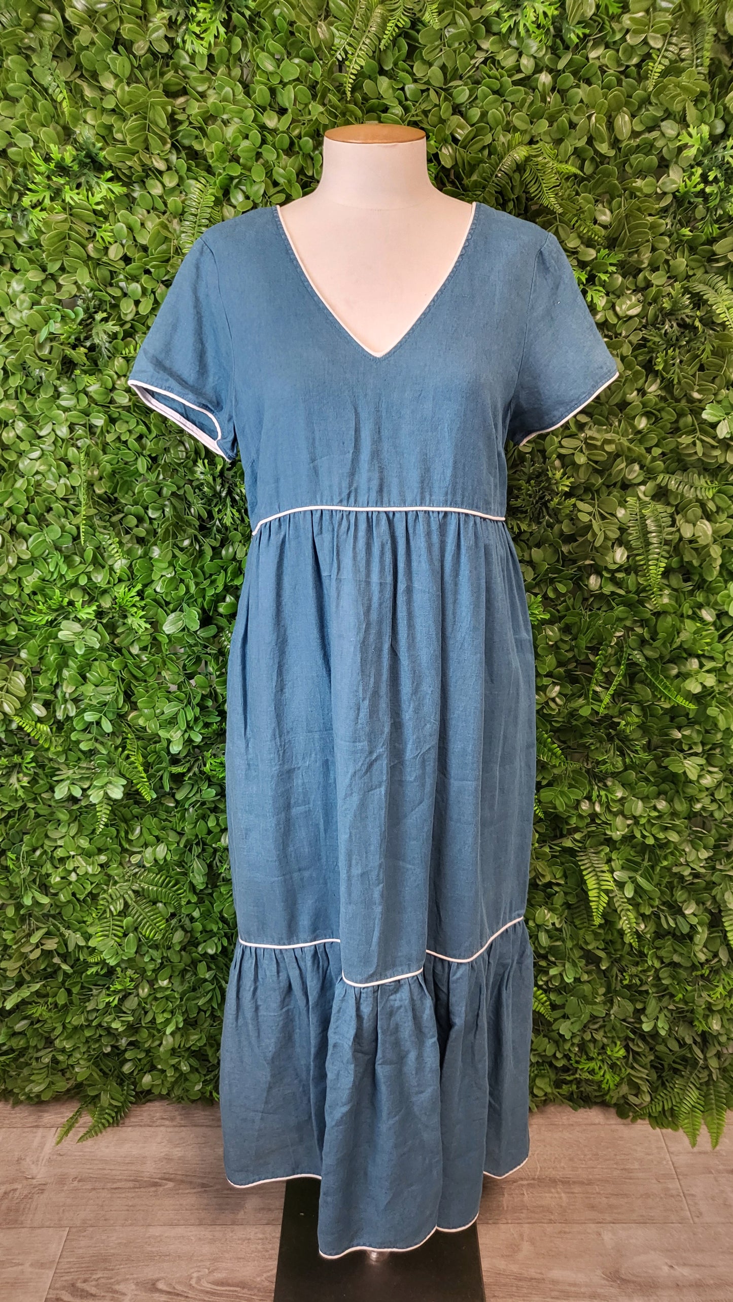 Madly Sweetly Teal Linen Dress (12)
