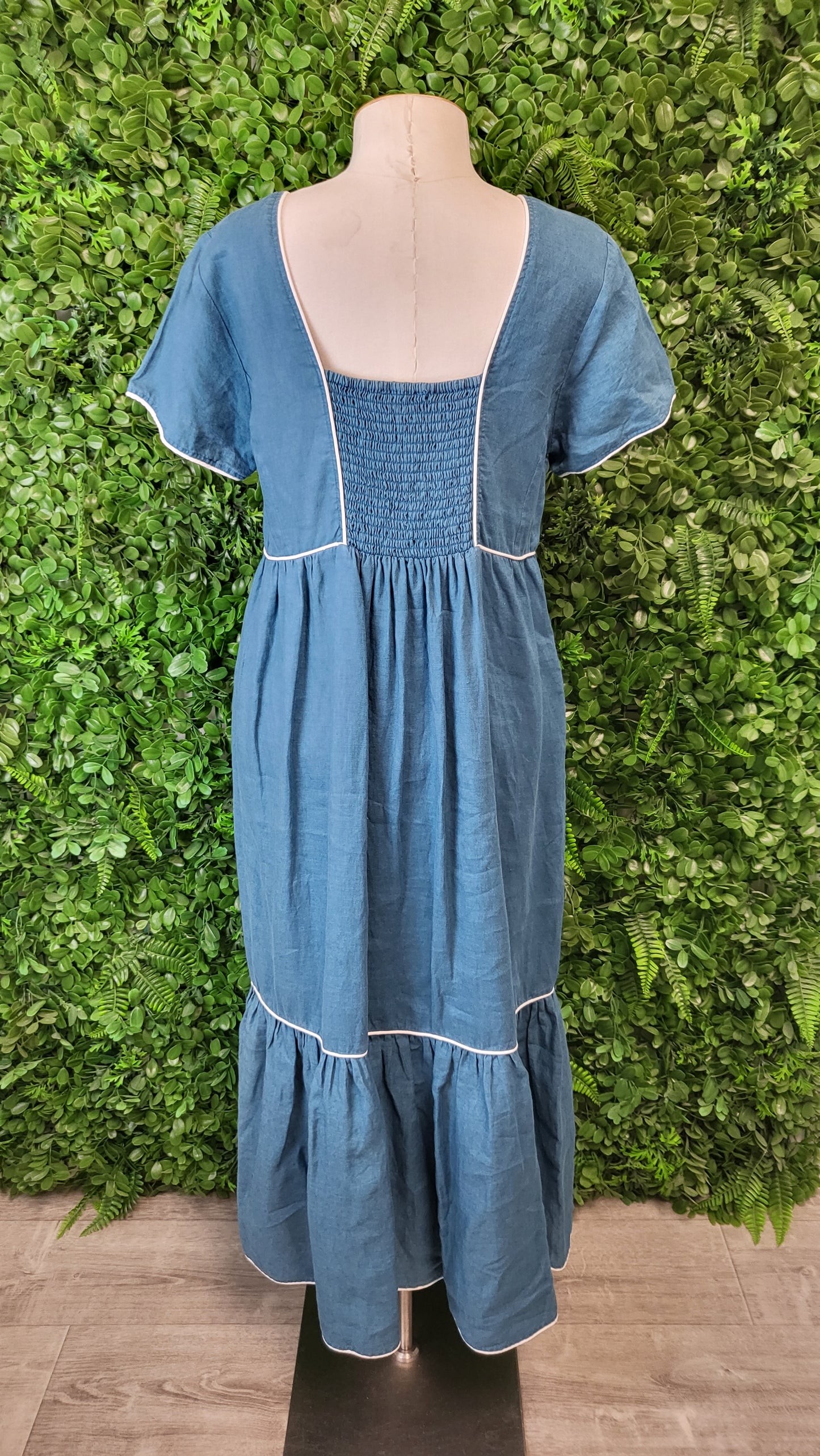 Madly Sweetly Teal Linen Dress (12)