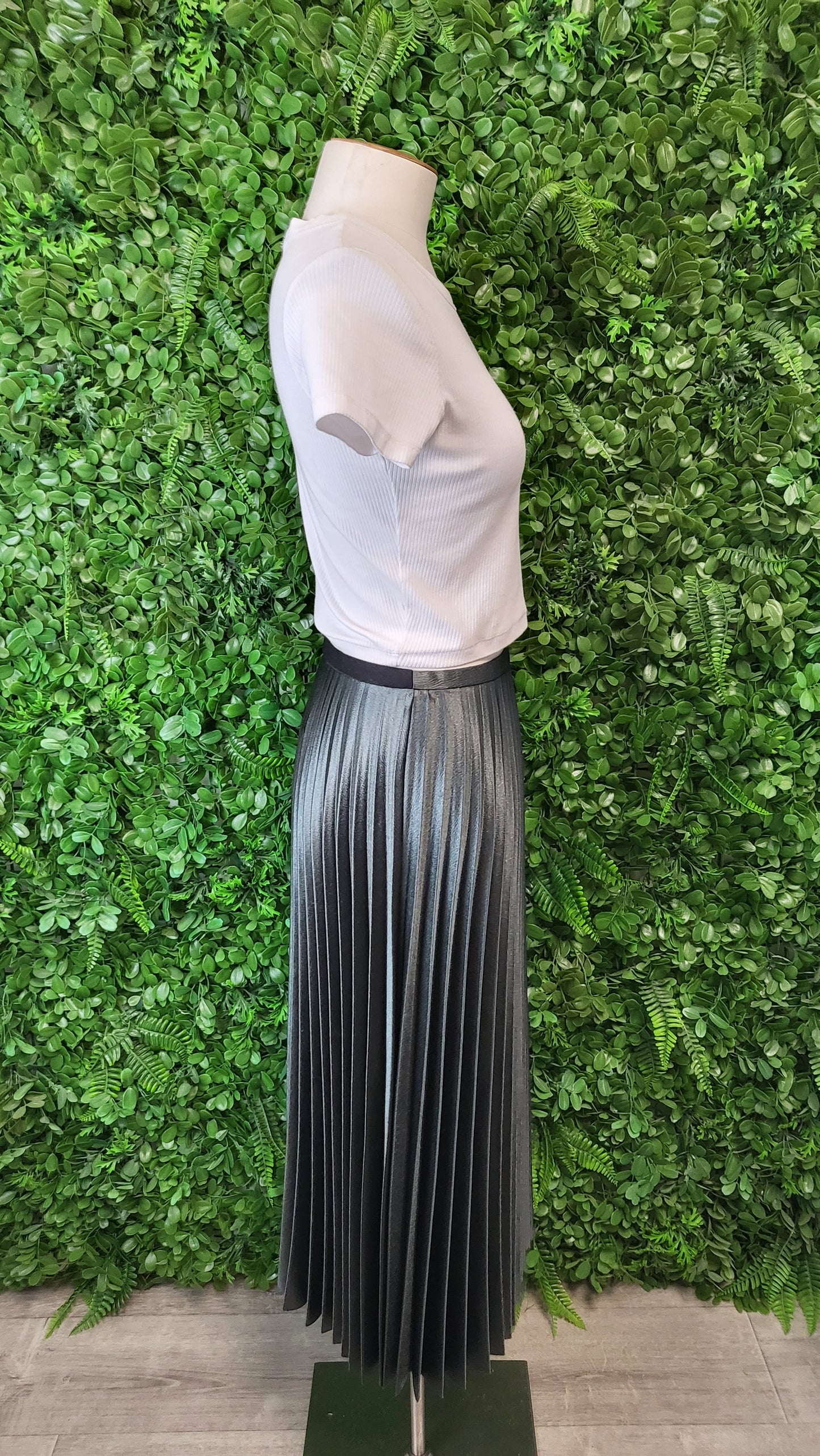 Zara Green Pleated Skirt (8)