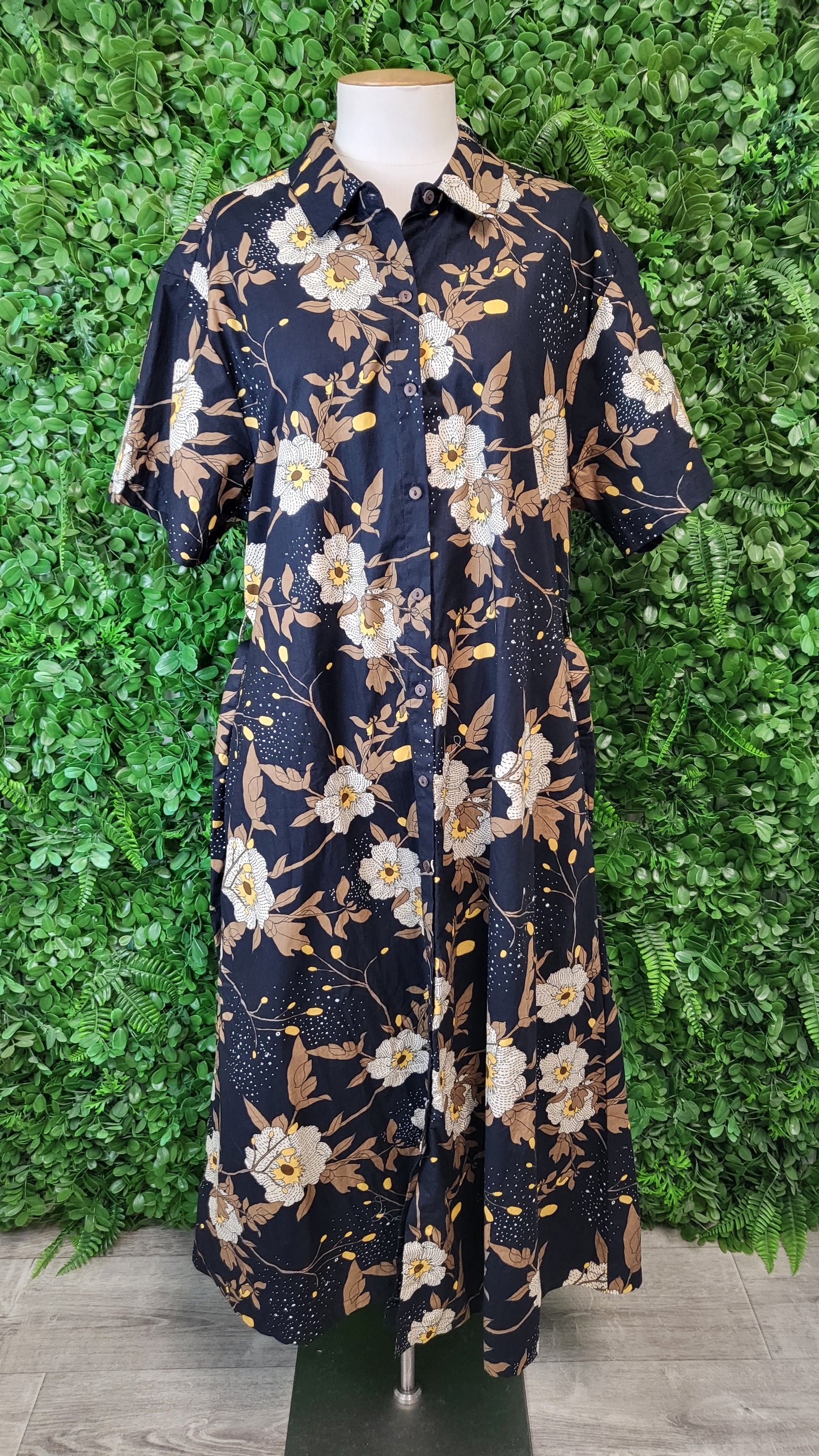 Karma East Black Print Cotton Dress (20)