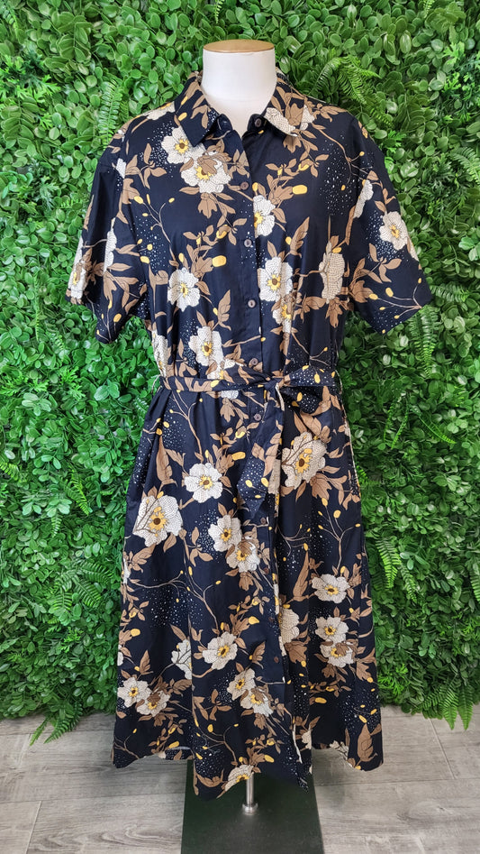 Karma East Black Print Cotton Dress (20)