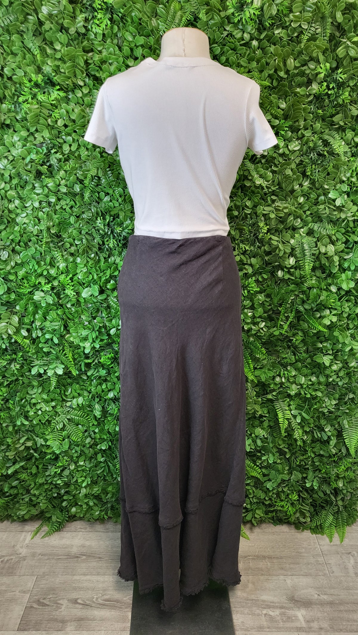 Zara Chocolate Linen Hem Skirt (12)