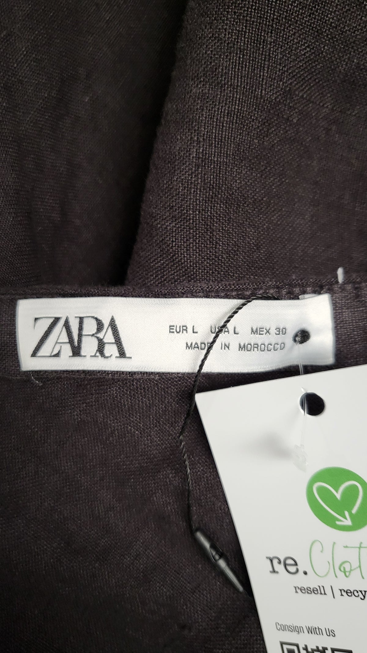 Zara Chocolate Linen Hem Skirt (12)