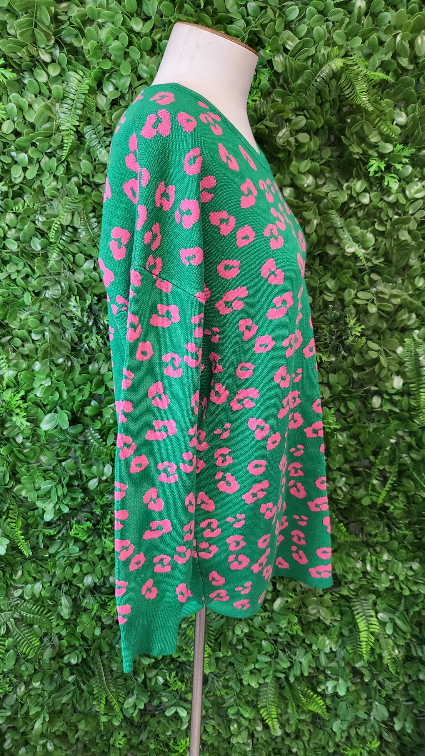 Betty Basics Green Leopard Print Knit (10)