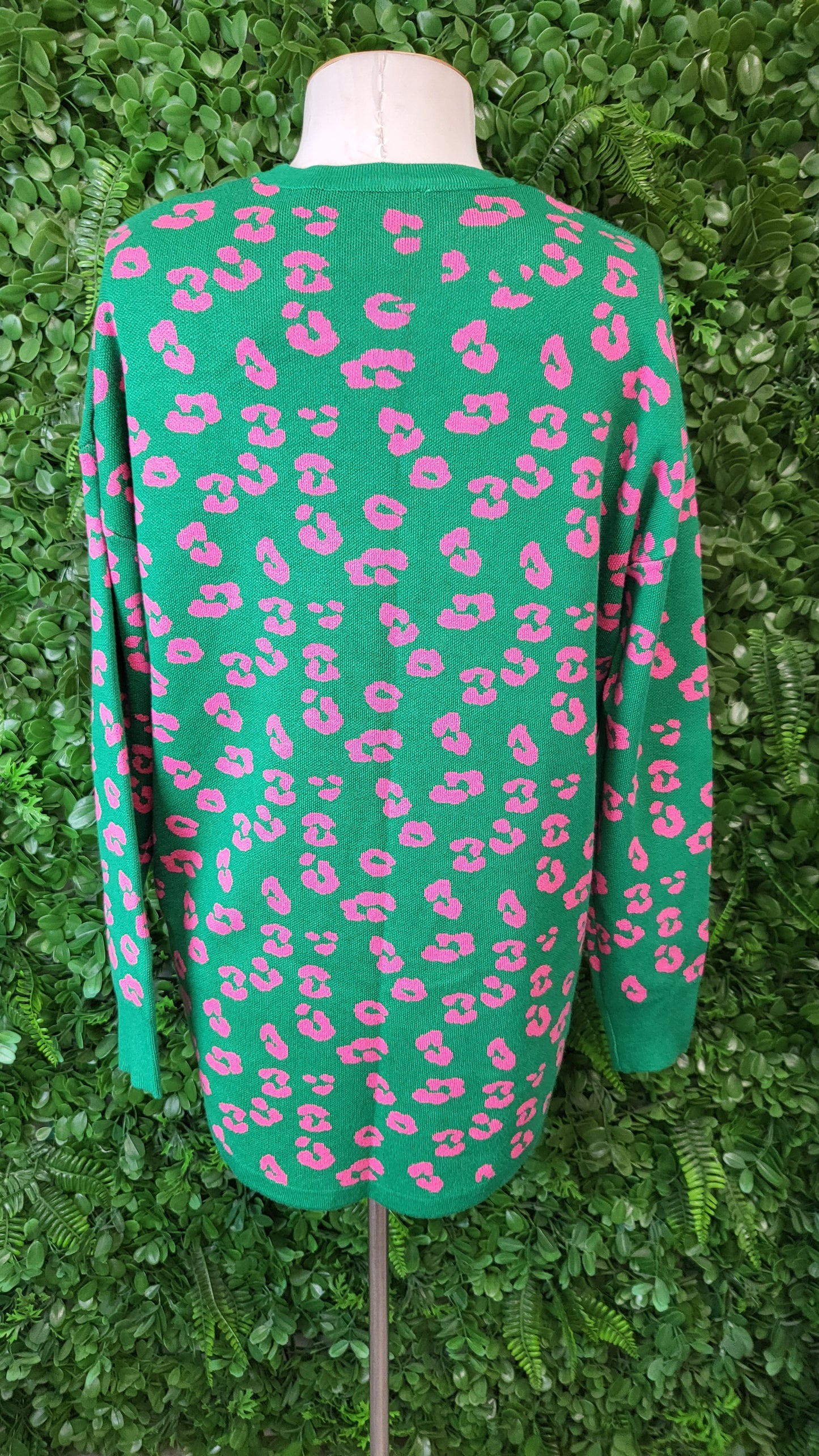 Betty Basics Green Leopard Print Knit (10)