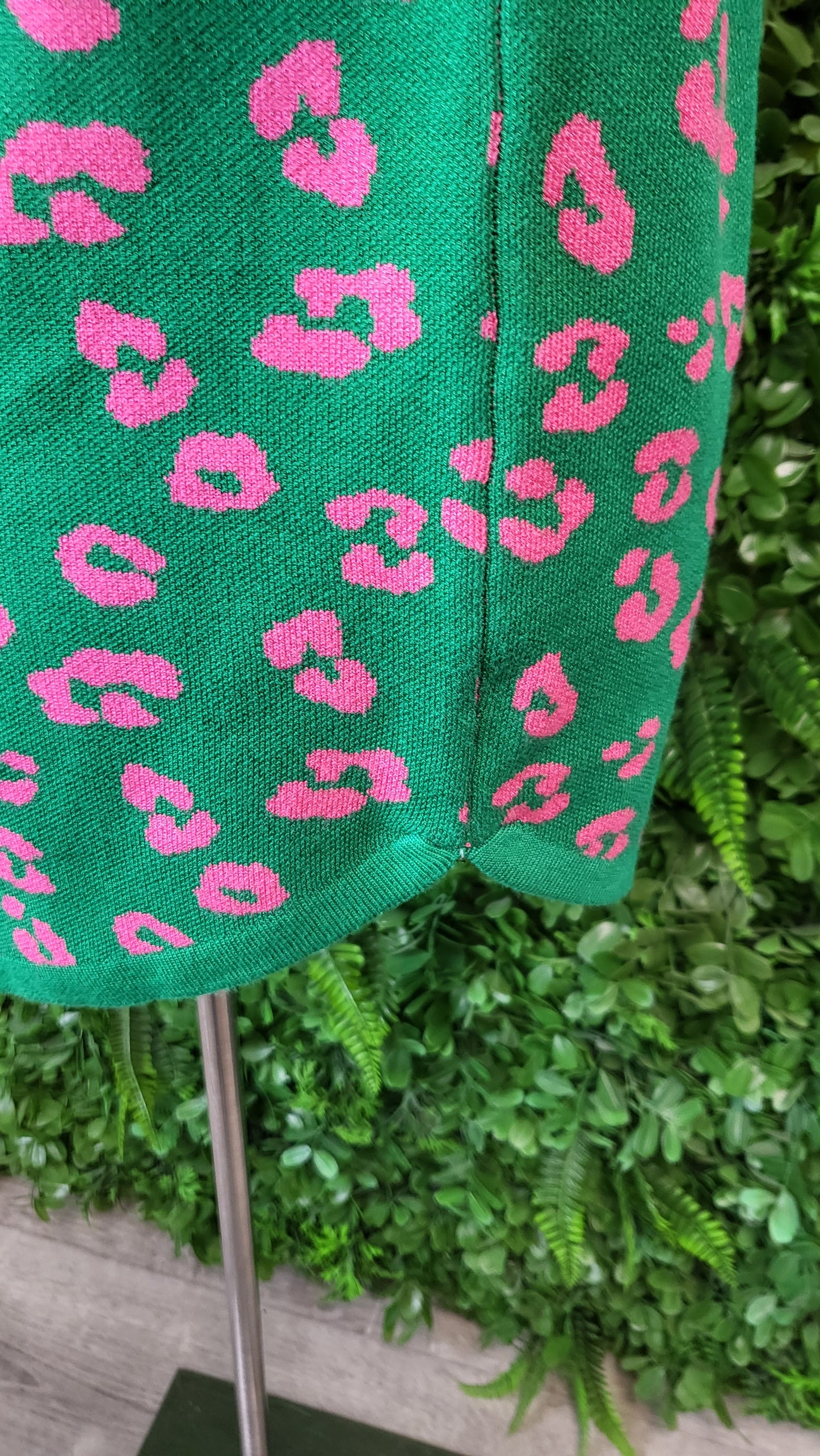 Betty Basics Green Leopard Print Knit (10)