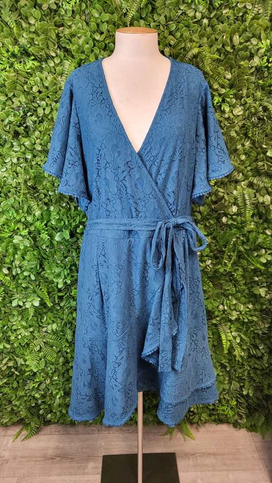 City Chic Teal Lace Mini Dress 24
