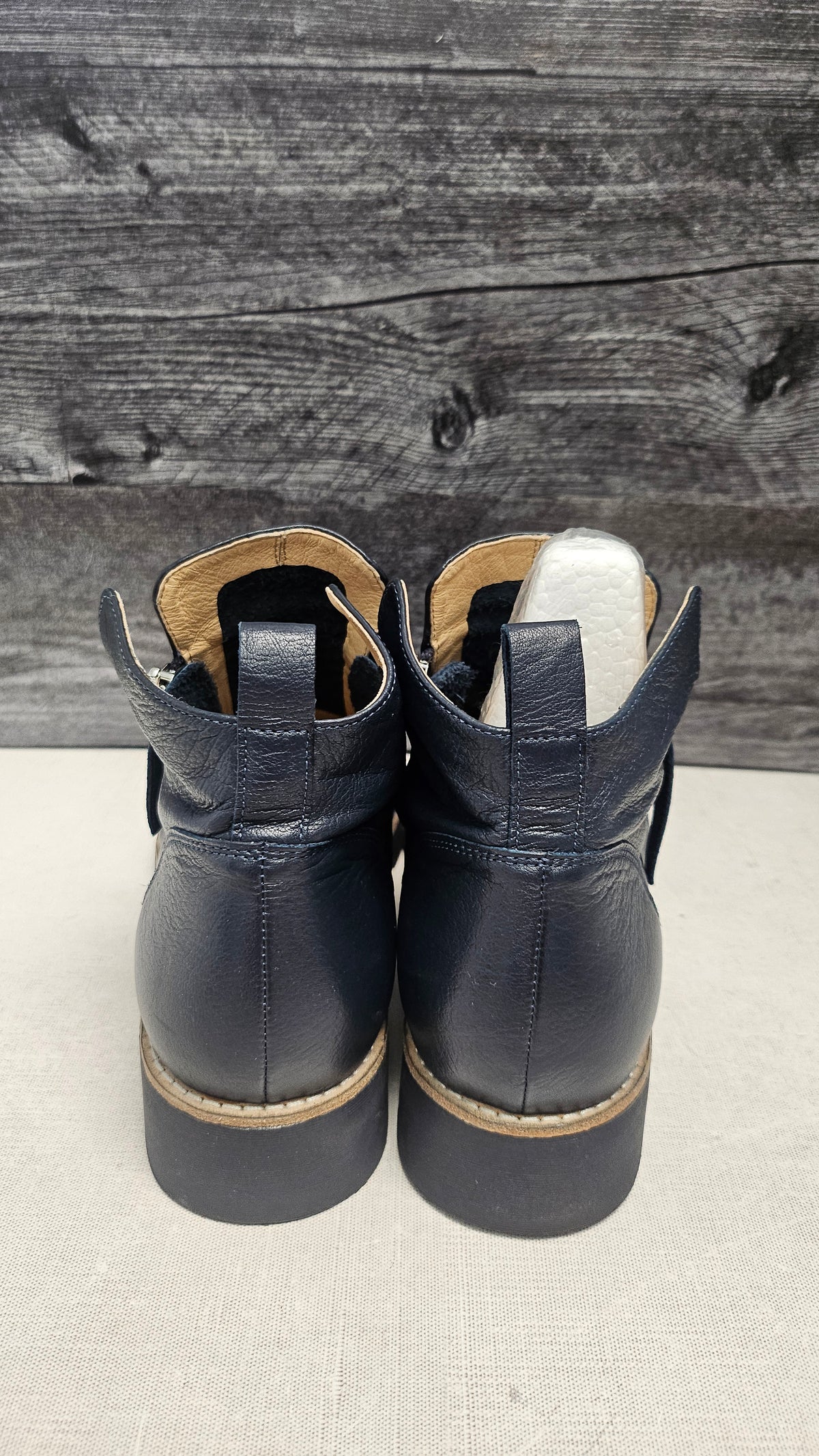 Django & Juliette Navy Leather Zip Boot (41)