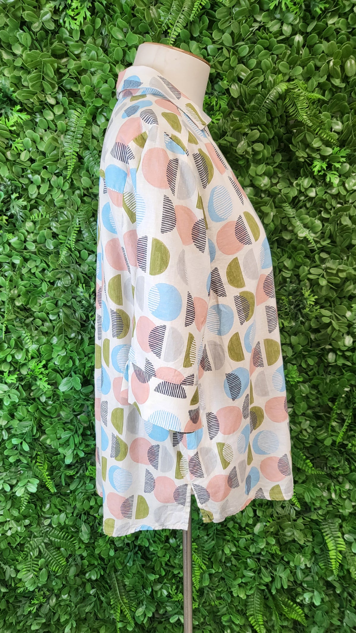 Madly Sweetly Print Linen Blend Top (14)