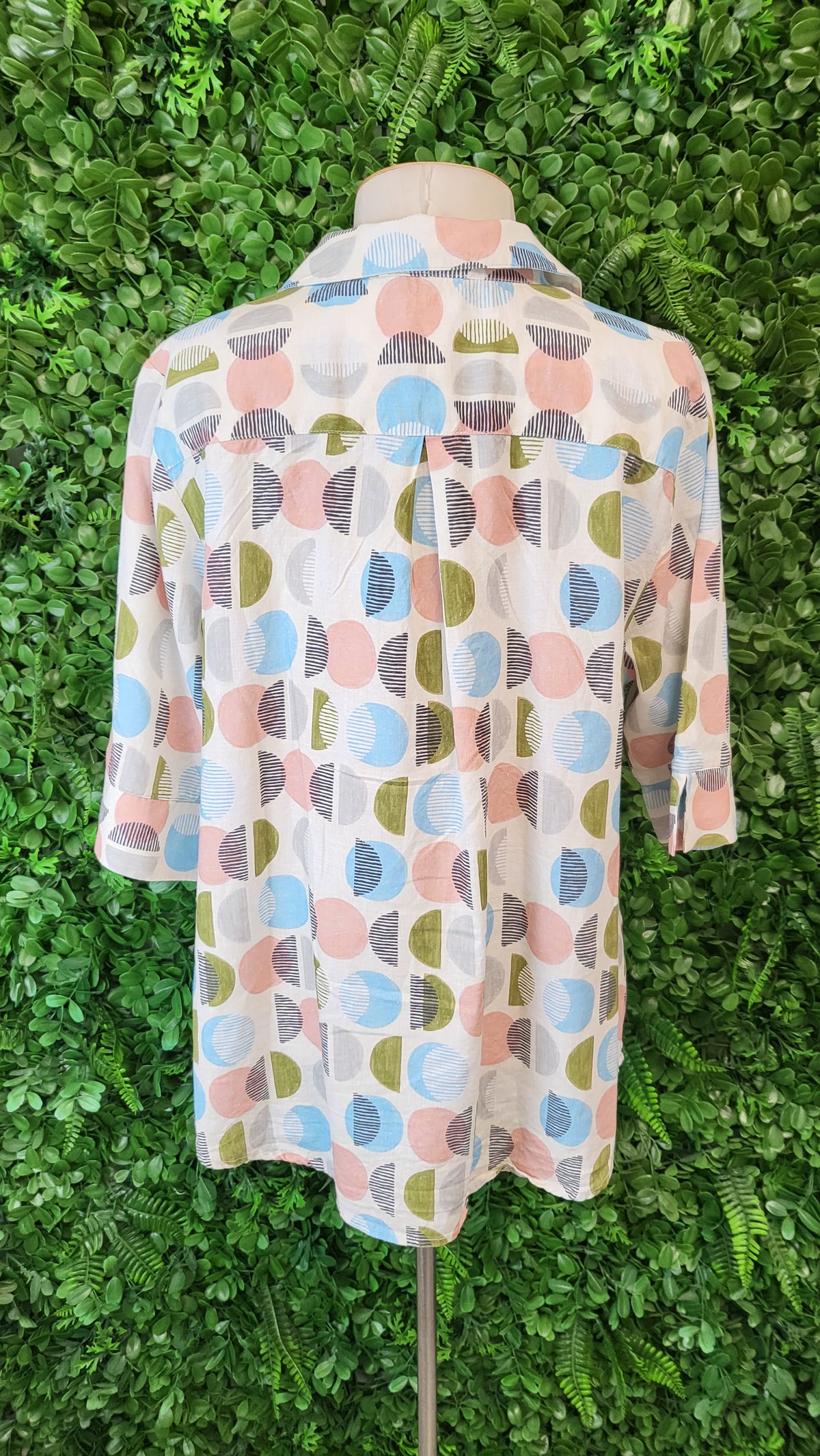 Madly Sweetly Print Linen Blend Top (14)