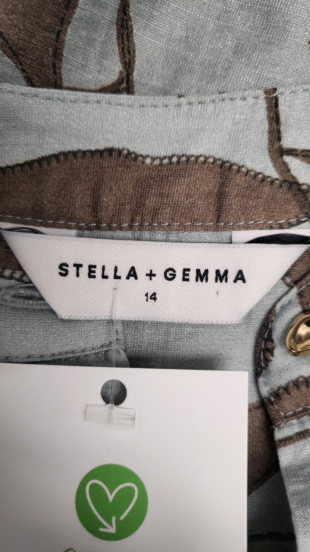 Stella + Gemma Blue/Taupe Faye Blouse (14)