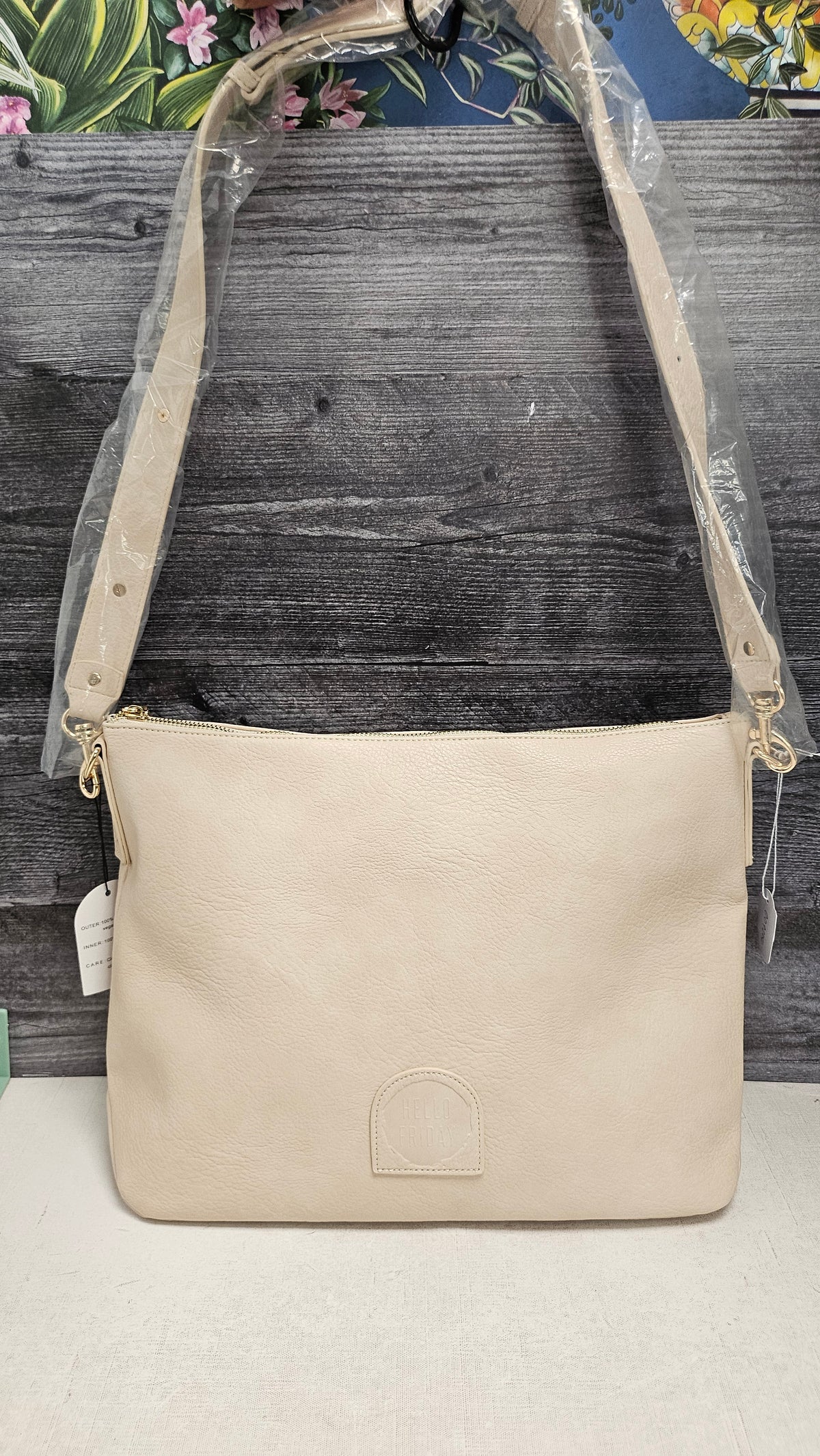 Hello Friday Beige Tote BNWT (41cmwx28cmh)