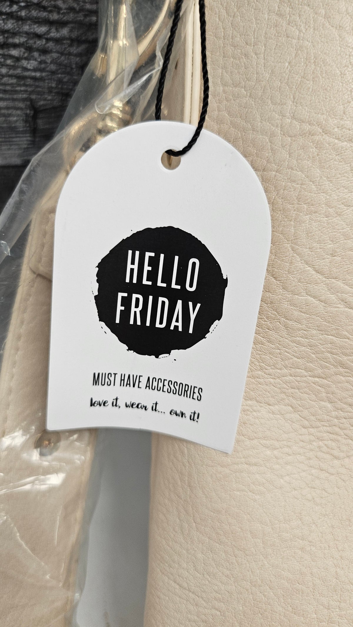 Hello Friday Beige Tote BNWT (41cmwx28cmh)