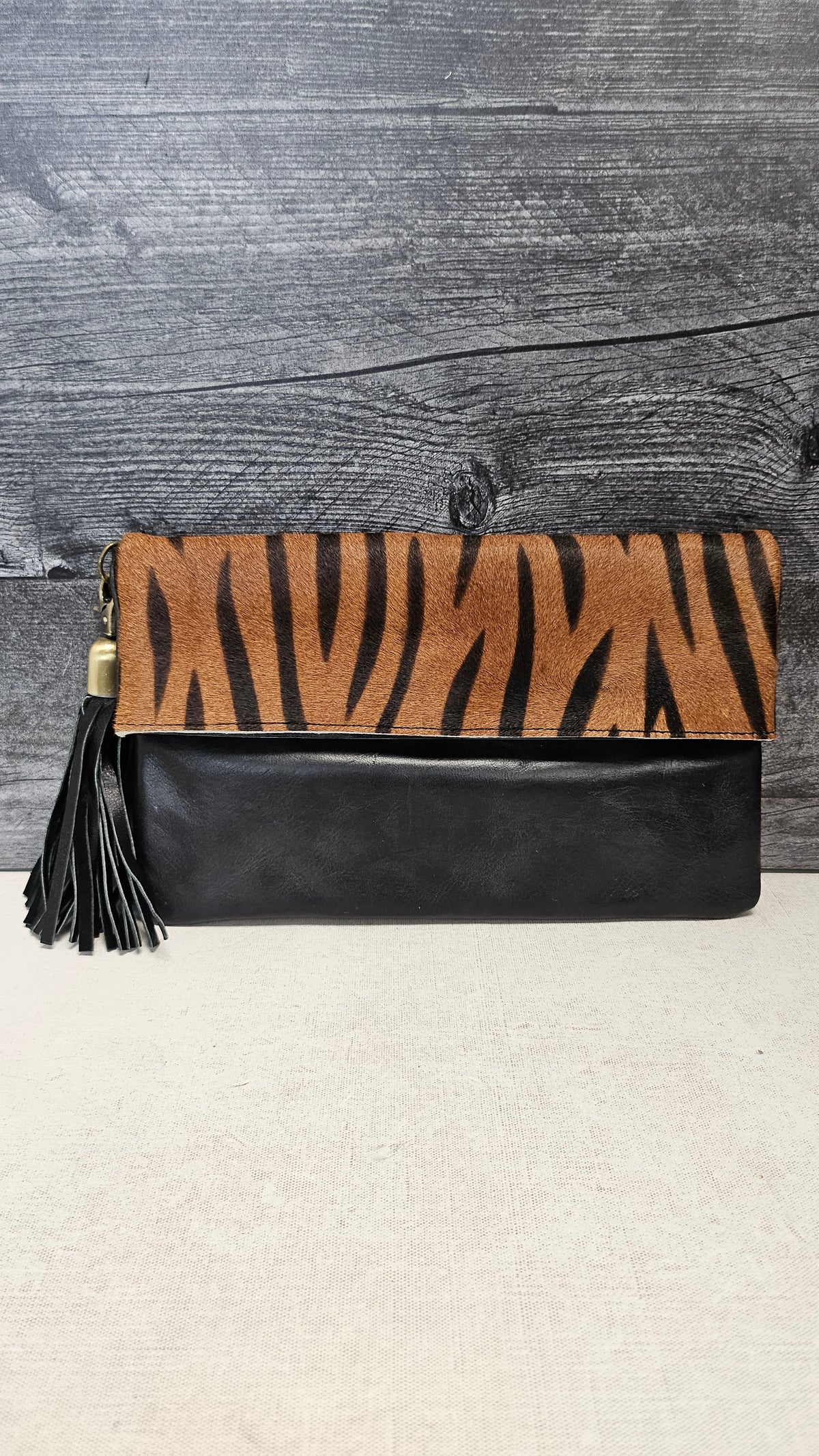 Unknown Animal Leather Clutch 16x25cm