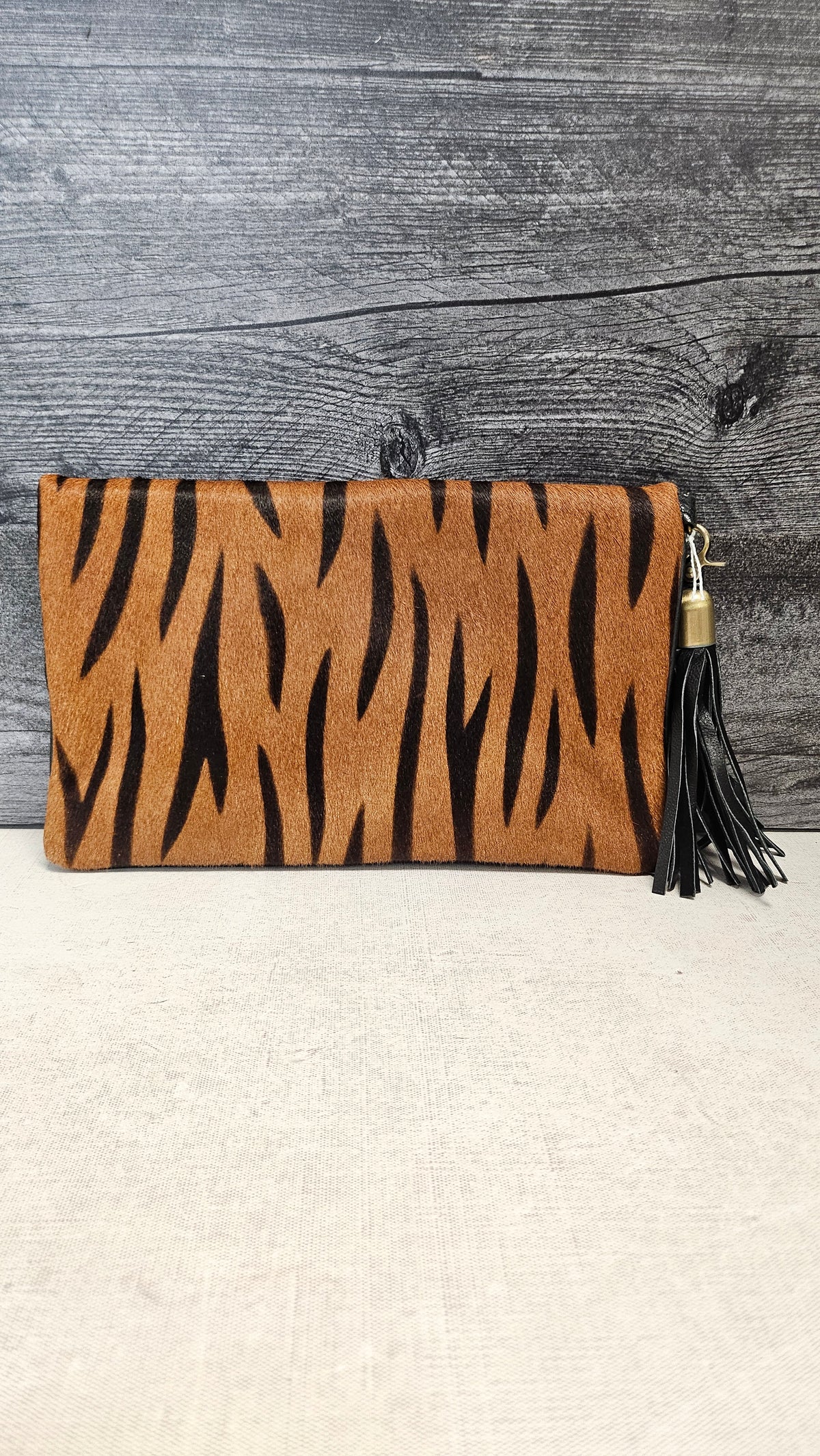 Unknown Animal Leather Clutch 16x25cm