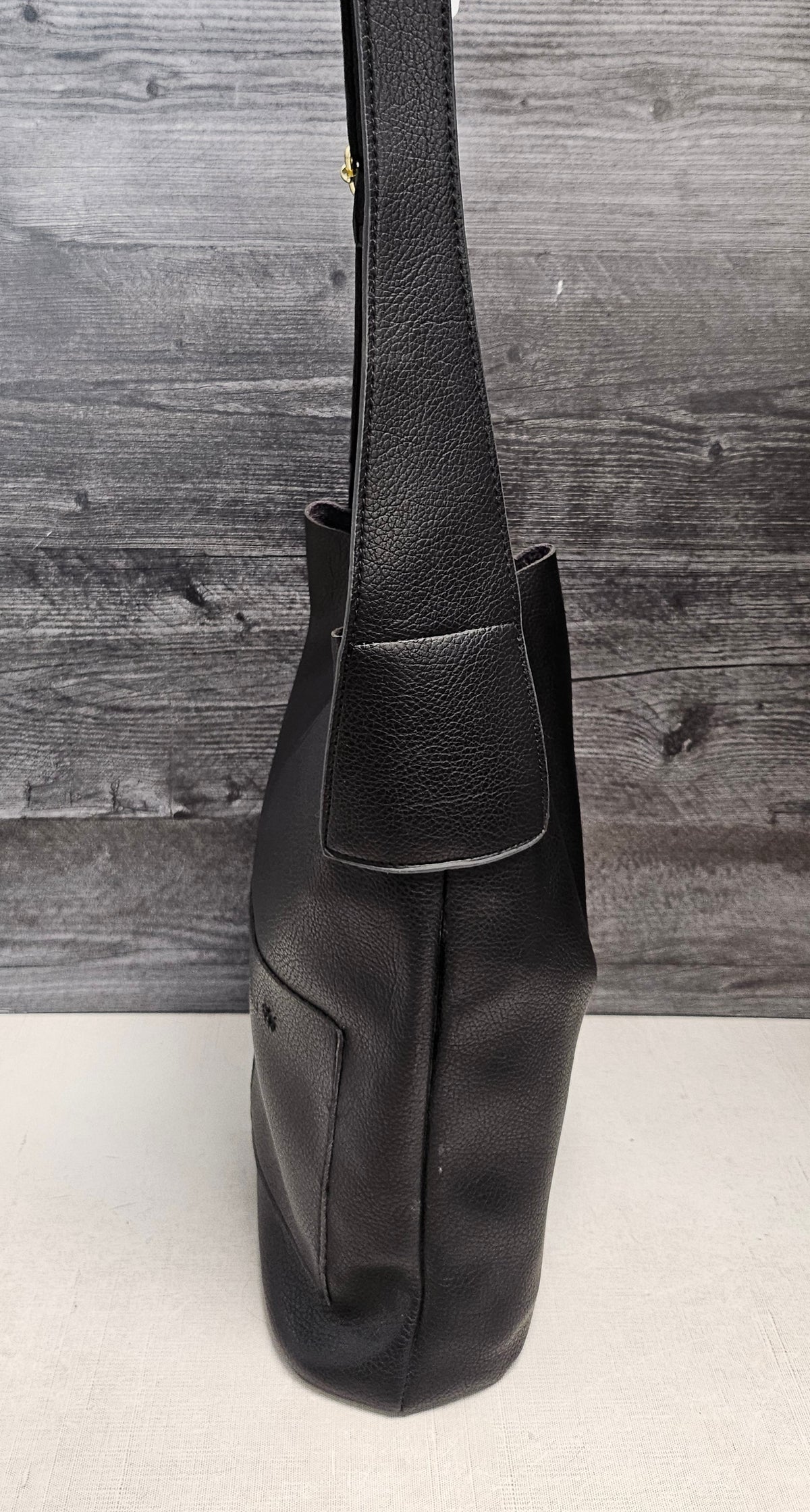 Beau Black Britt Leather Bag 34x36x11cm