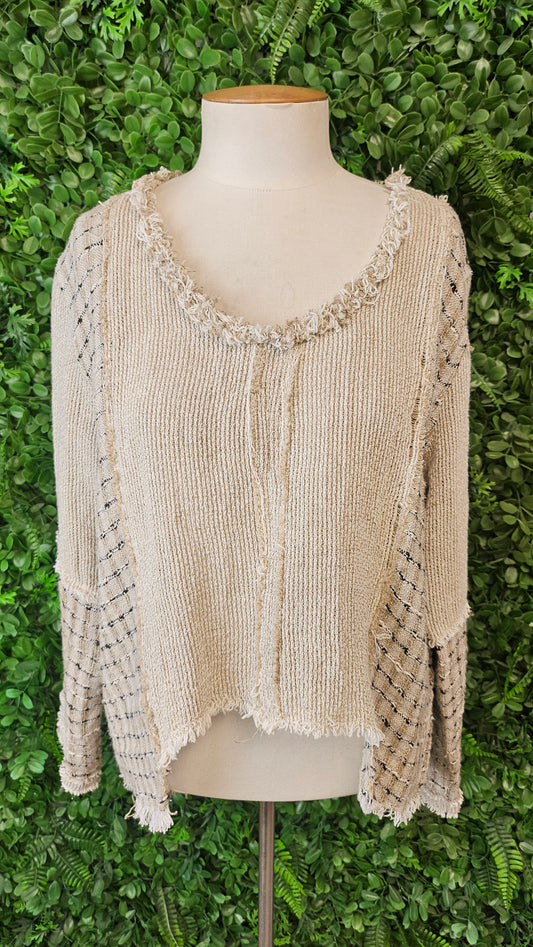 Imagine Taupe Linen Blend Layering Top (14)