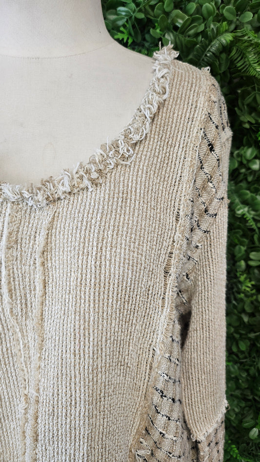 Imagine Taupe Linen Blend Layering Top (14)