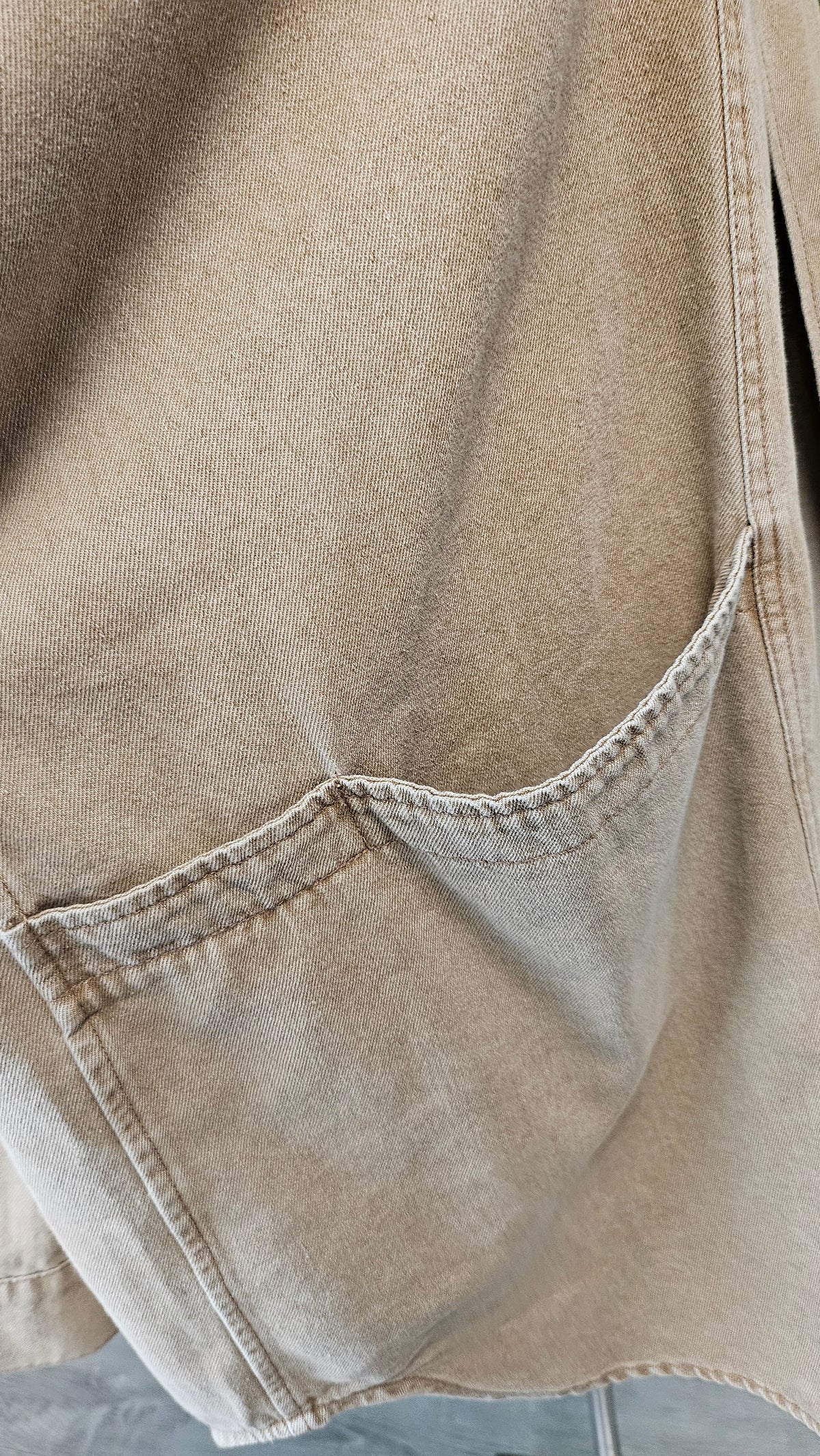 Eb & Ive Tan Shacket Top (12-14)