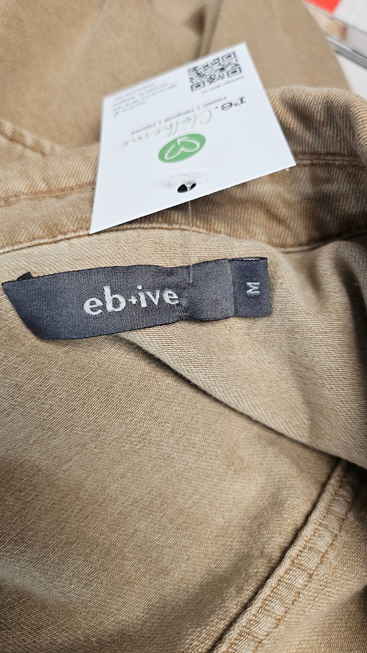 Eb & Ive Tan Shacket Top (12-14)
