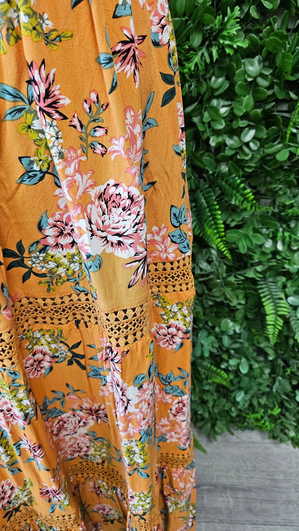 New U Collection Mustard Print Boho Skirt (16)