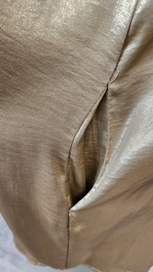 Zara Gold Shirt Dress/Duster Jacket (12)