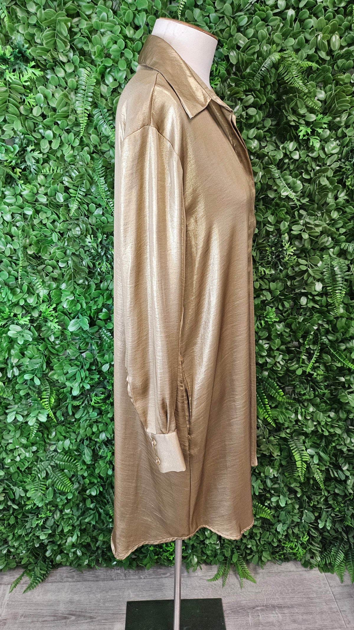 Zara Gold Shirt Dress/Duster Jacket (12)