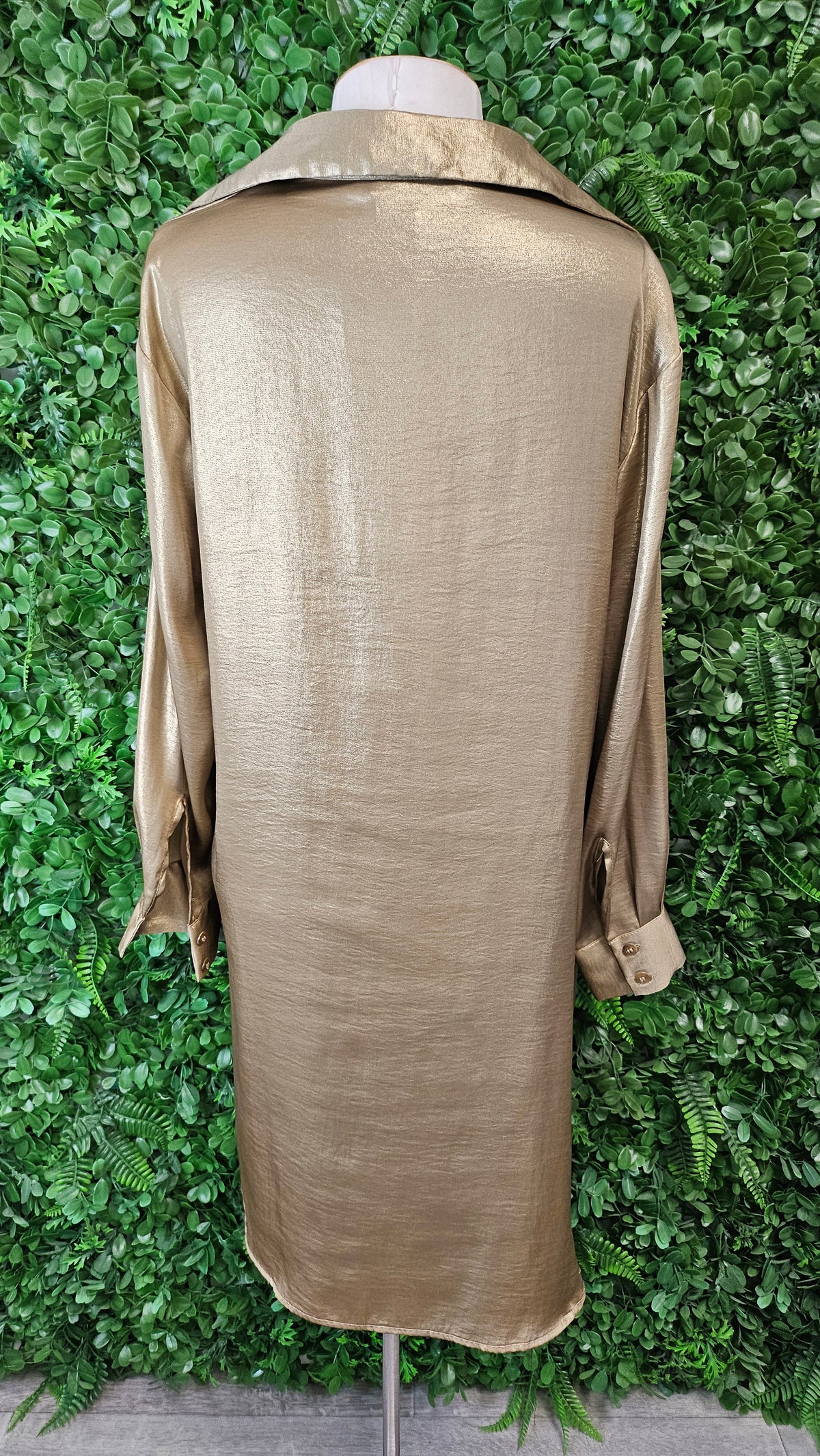 Zara Gold Shirt Dress/Duster Jacket (12)