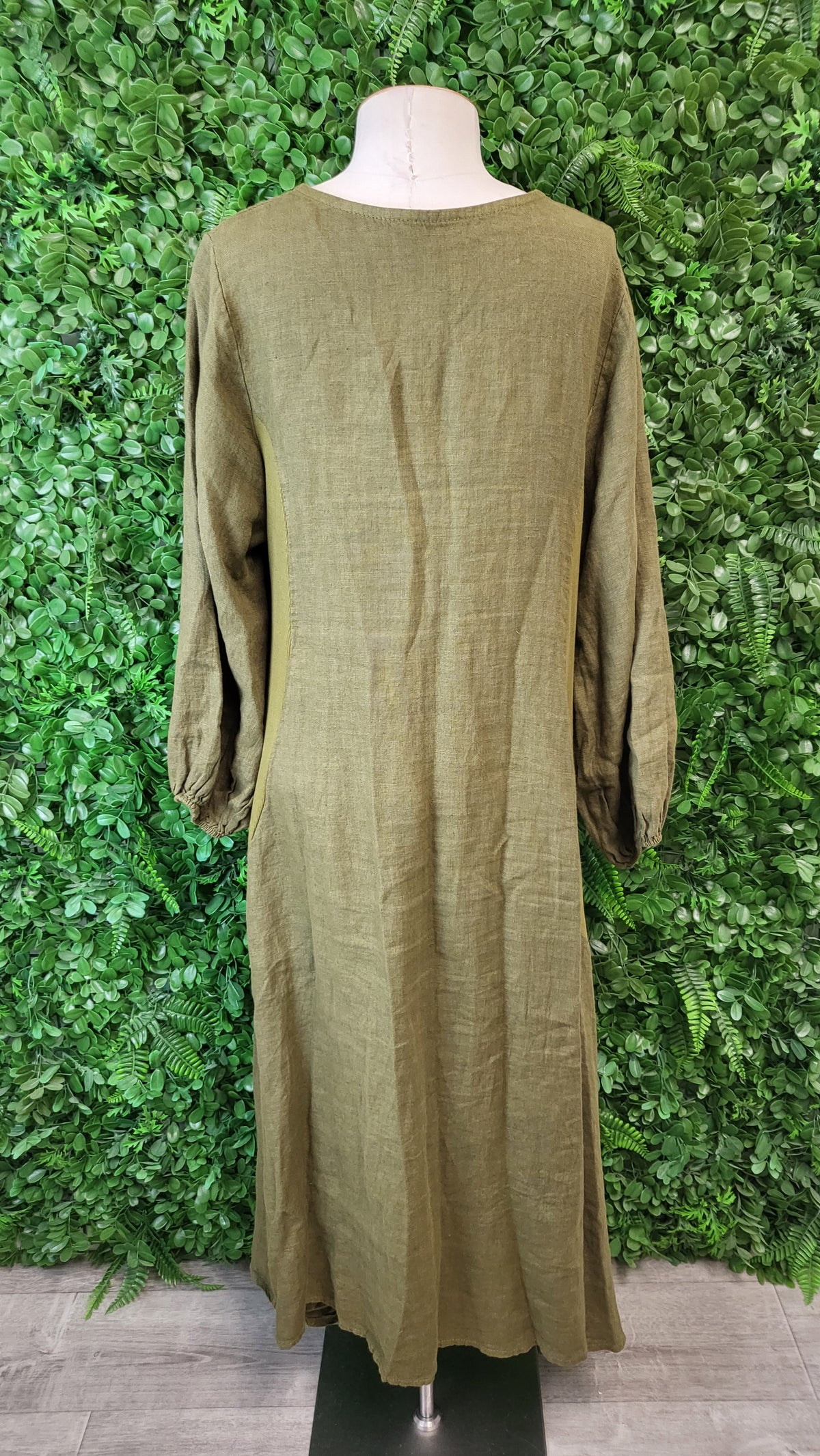 Imagine Khaki Linen Twist Dress (12)