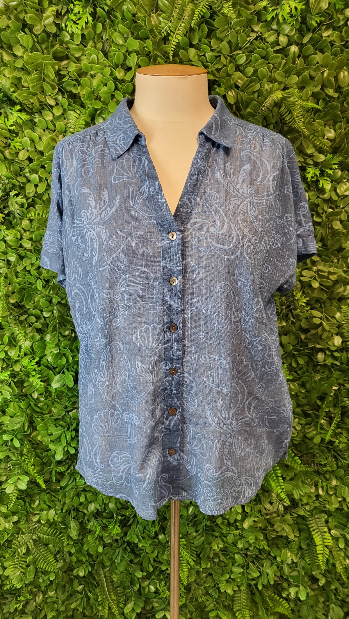 Blue Illusion Blue Print Cotton Blouse (10)