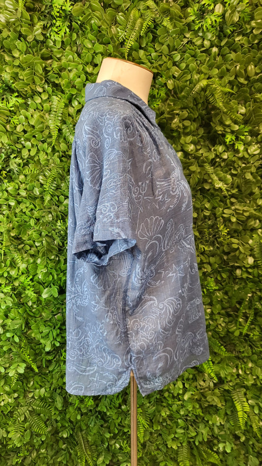 Blue Illusion Blue Print Cotton Blouse (10)