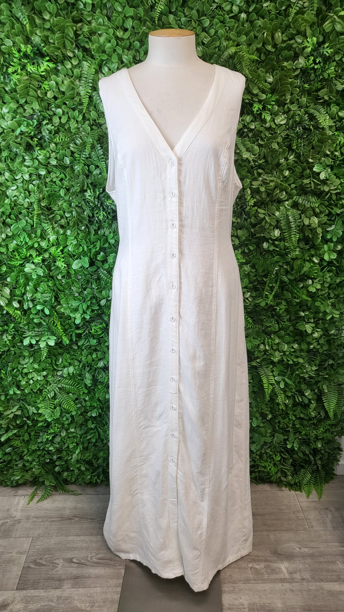 Princess Polly White Linen Blend Dress BNWT (12)