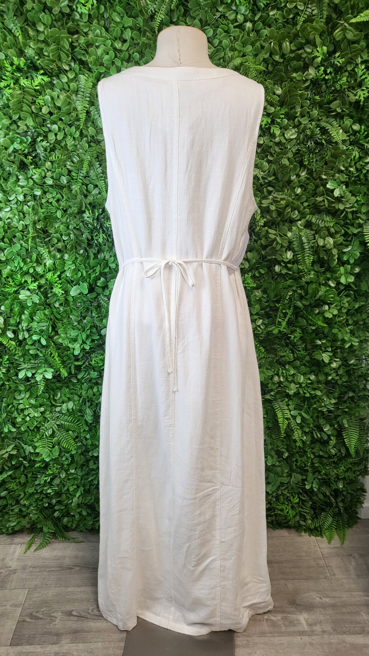 Princess Polly White Linen Blend Dress BNWT (12)