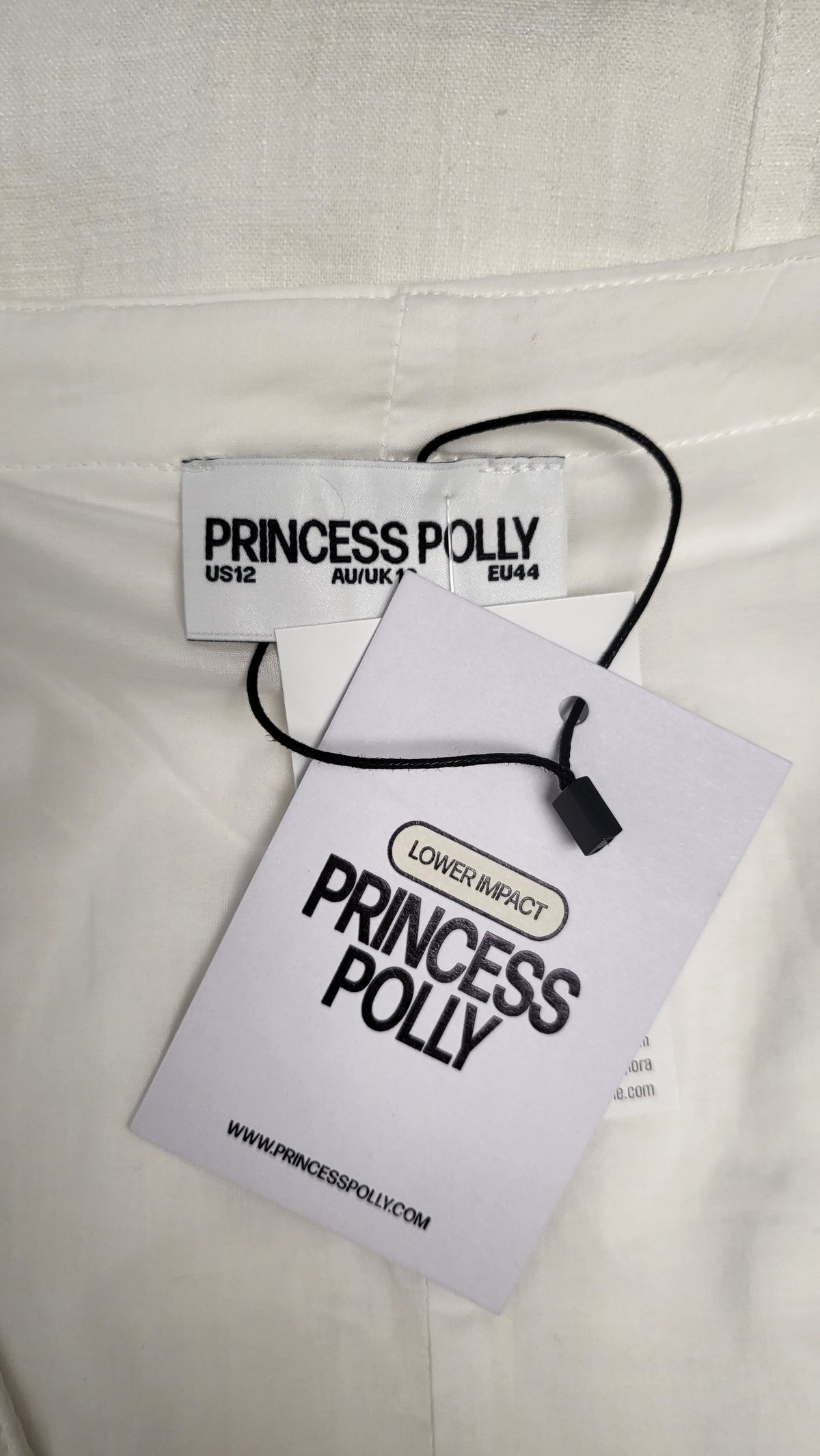 Princess Polly White Linen Blend Dress BNWT (12)