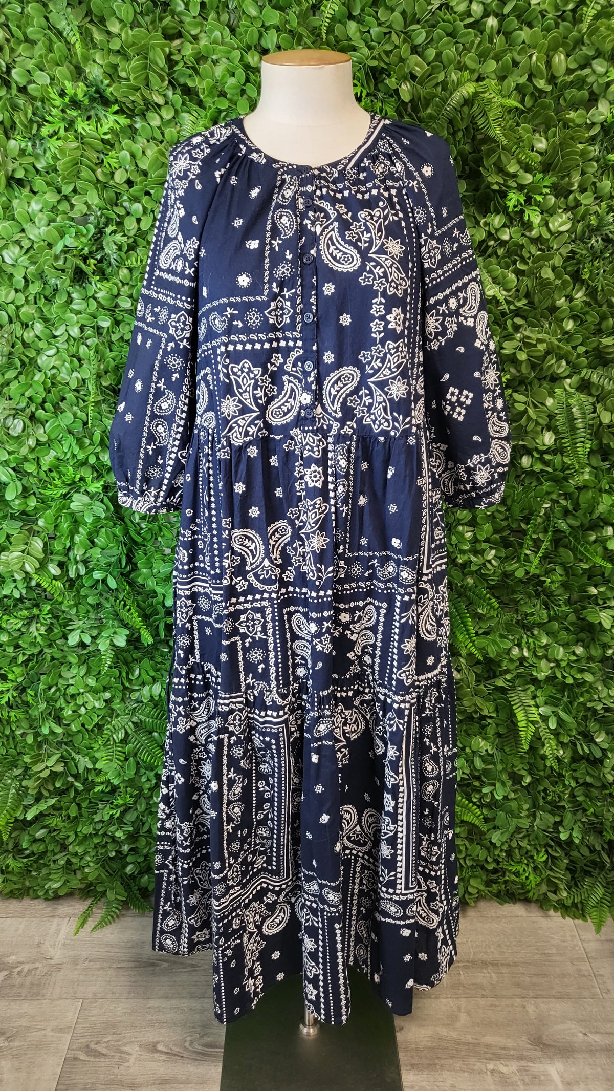 M&S Blue Print Dress (10)