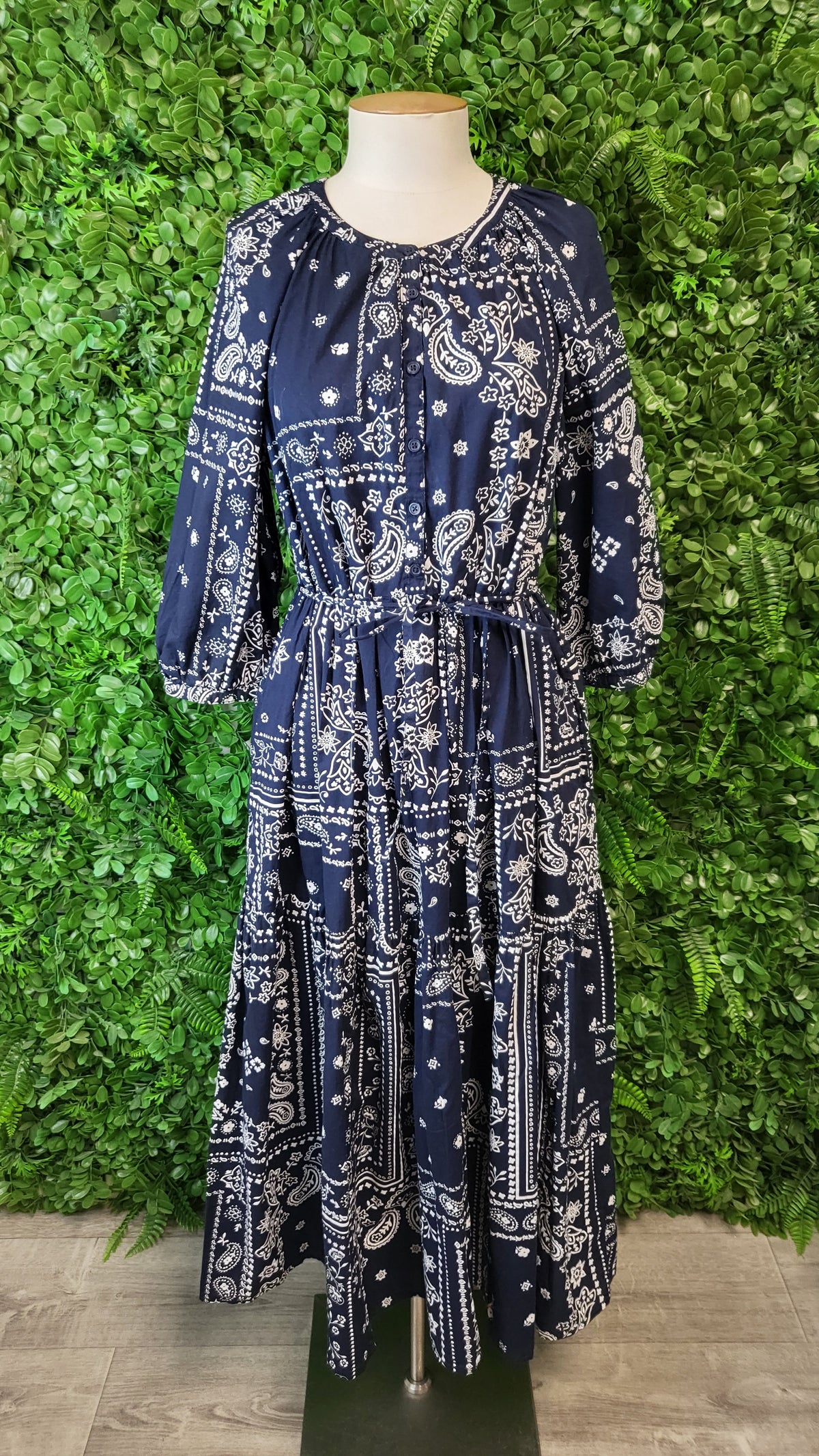 M&S Blue Print Dress (10)
