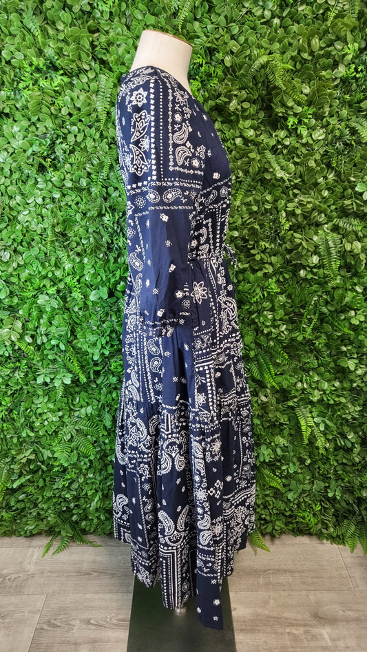M&S Blue Print Dress (10)