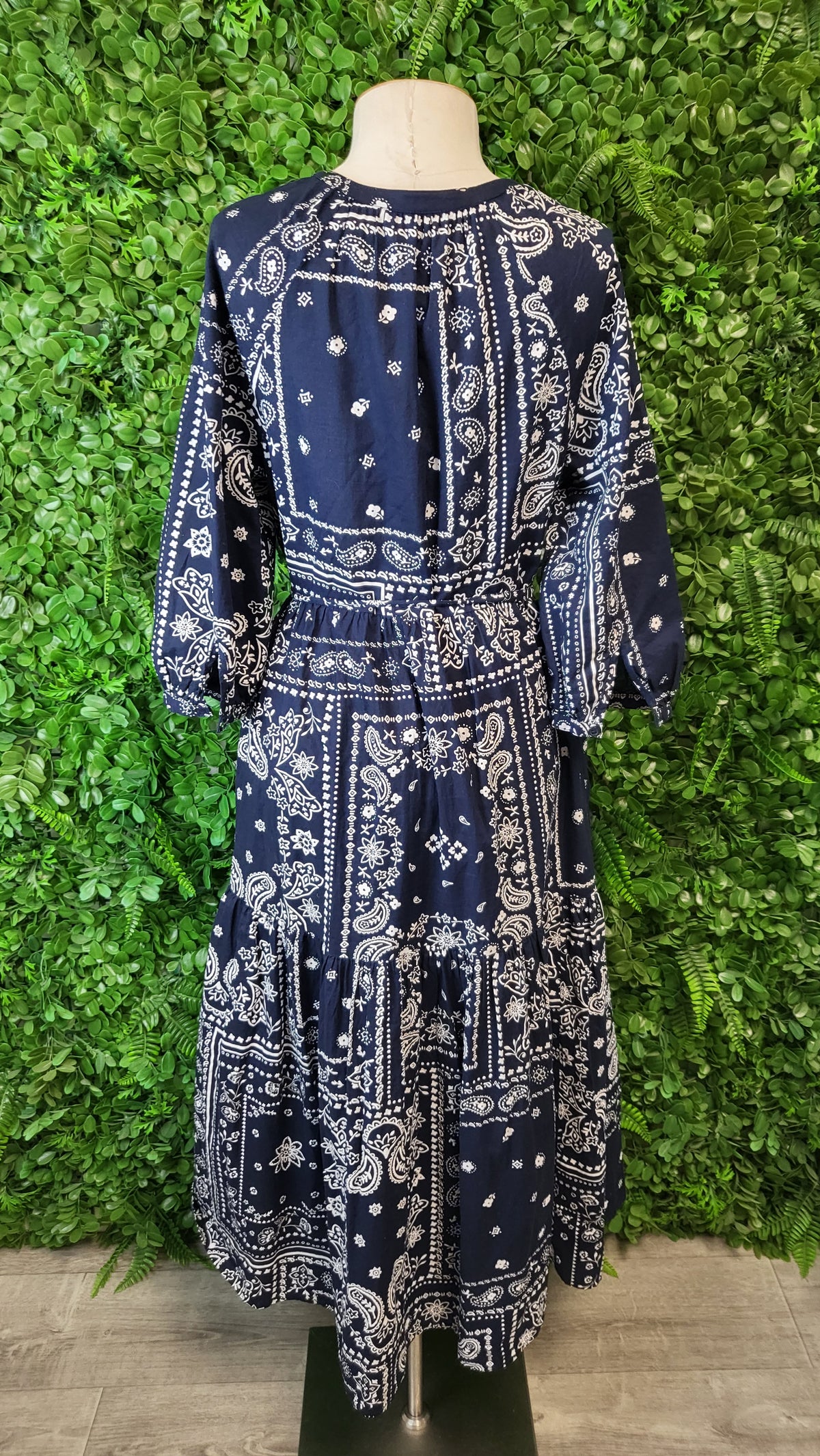 M&S Blue Print Dress (10)