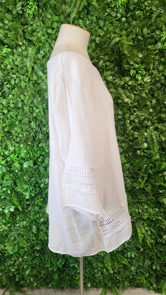 LaMode White Lattice Top (18)