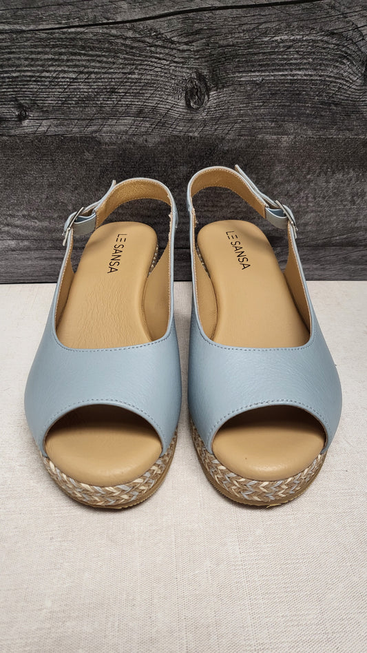 Le Sana Baby Blue Wedge Sandal (39)