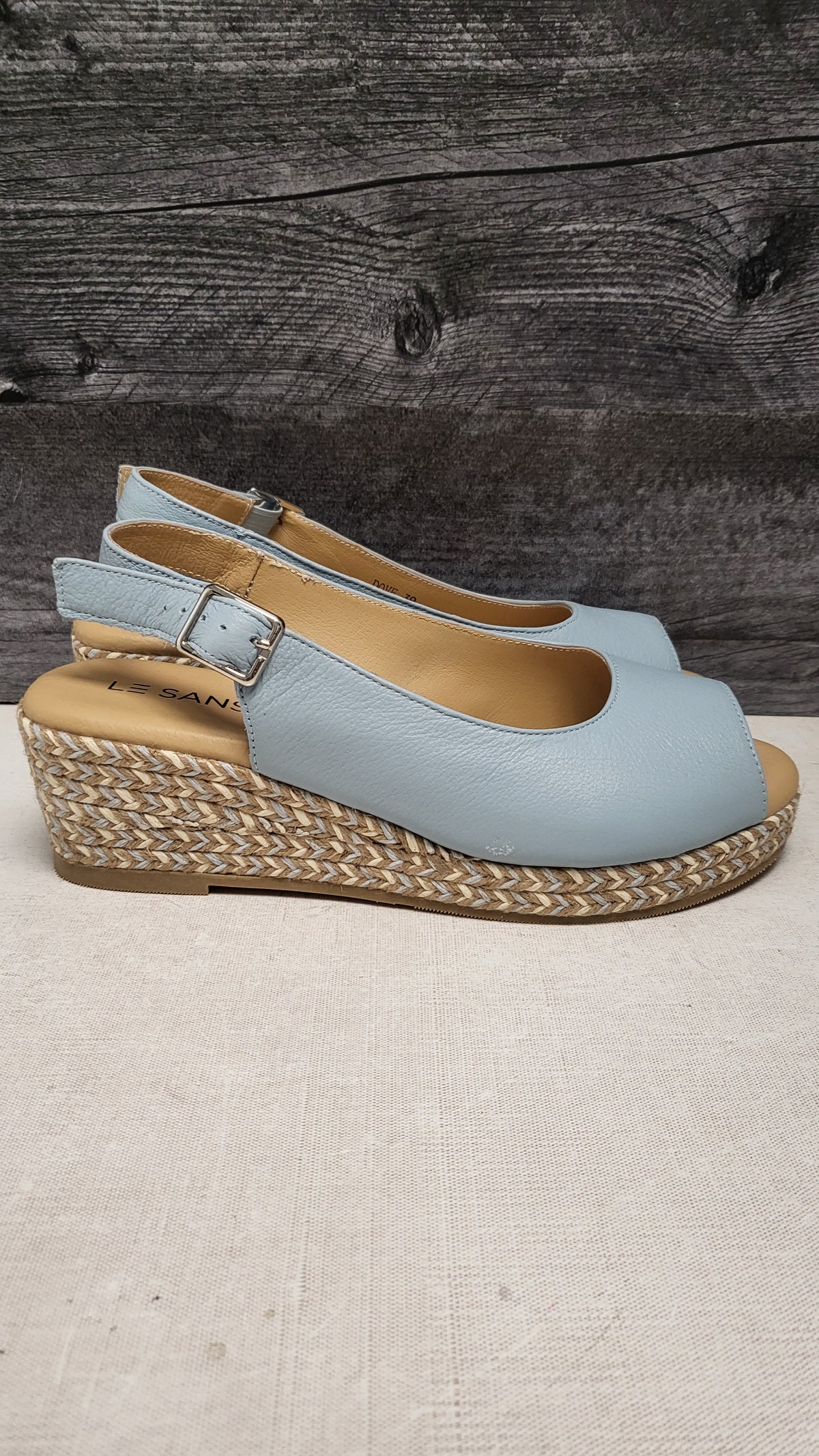 Le Sana Baby Blue Wedge Sandal (39)