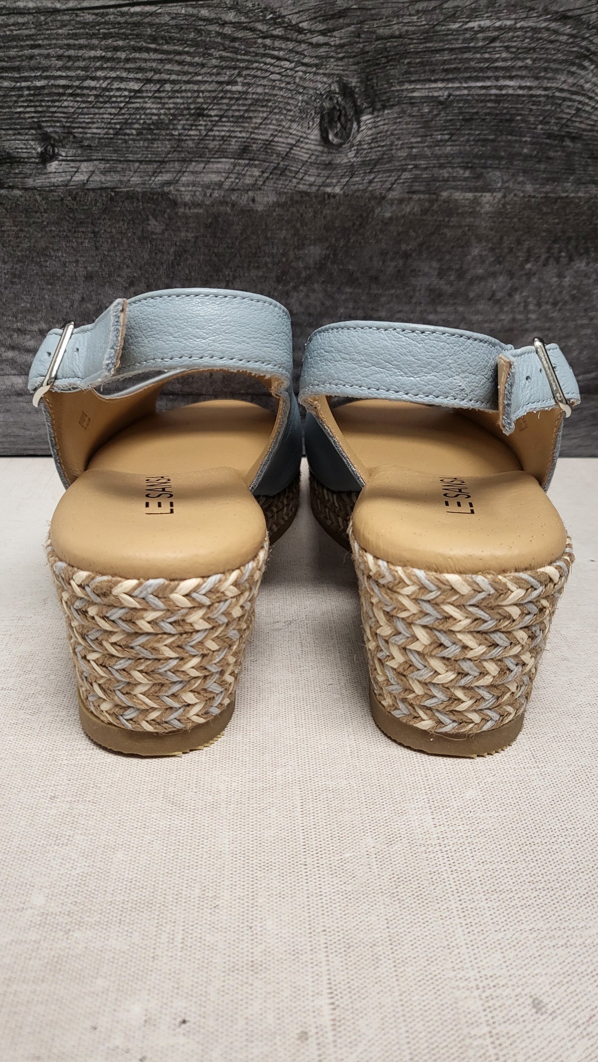 Le Sana Baby Blue Wedge Sandal (39)